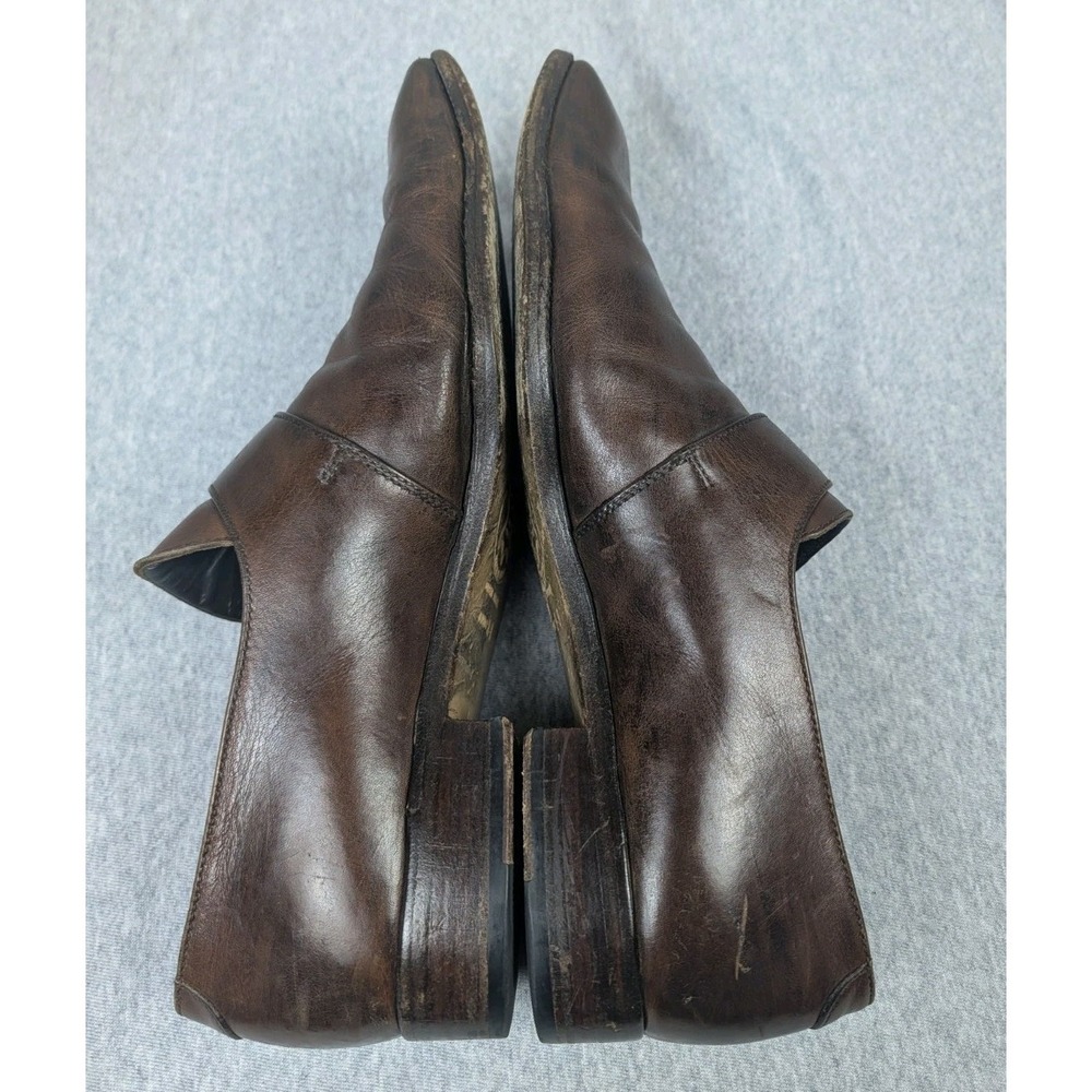 Prada Milano Leather Monk Strap Loafers Mens Size 11 Brown Made In Italy - Picture 5 of 14